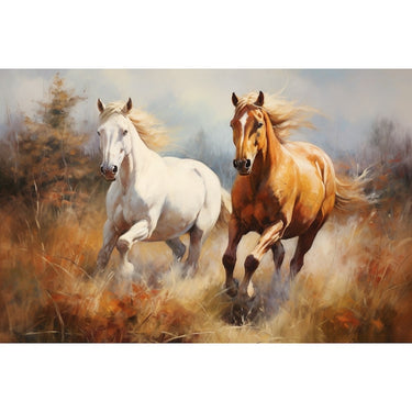 peinture avec des chevaux